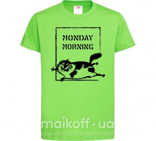 Детская футболка Monday morning Лаймовый фото