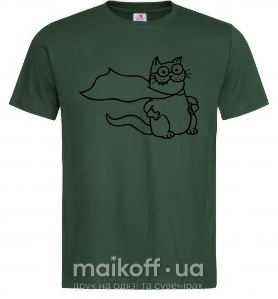 Чоловіча футболка Super cat Темно-зелений фото