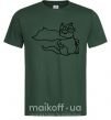 Чоловіча футболка Super cat Темно-зелений фото