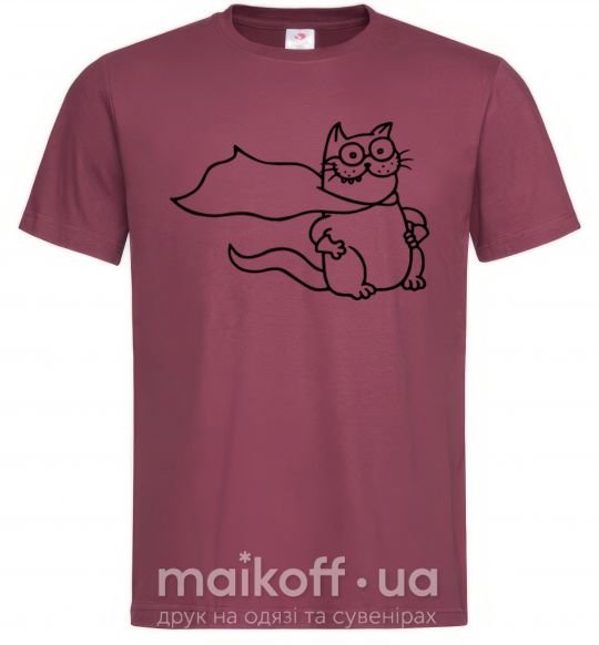 Чоловіча футболка Super cat Бордовий фото
