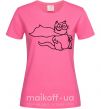 Женская футболка Super cat Ярко-розовый фото