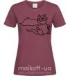 Женская футболка Super cat Бордовый фото