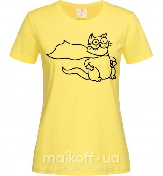 Женская футболка Super cat Лимонный фото