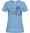 Женская футболка Super cat Голубой фото