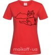Женская футболка Super cat Красный фото