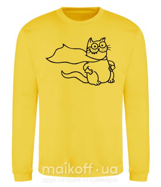 Світшот Super cat Сонячно жовтий фото