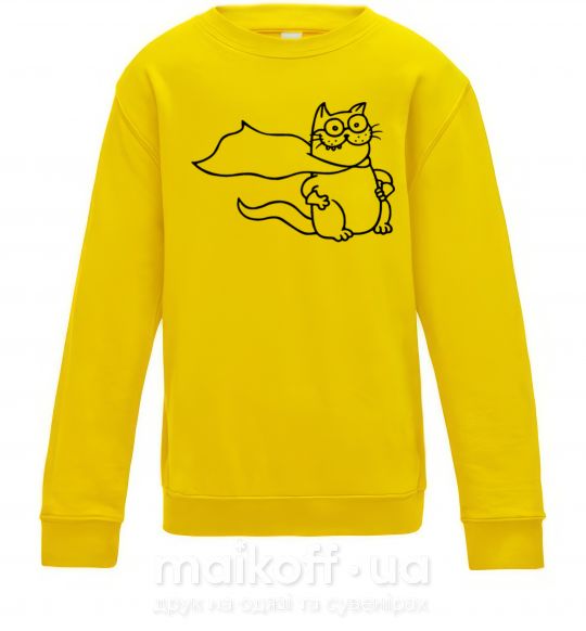Дитячий світшот Super cat Сонячно жовтий фото