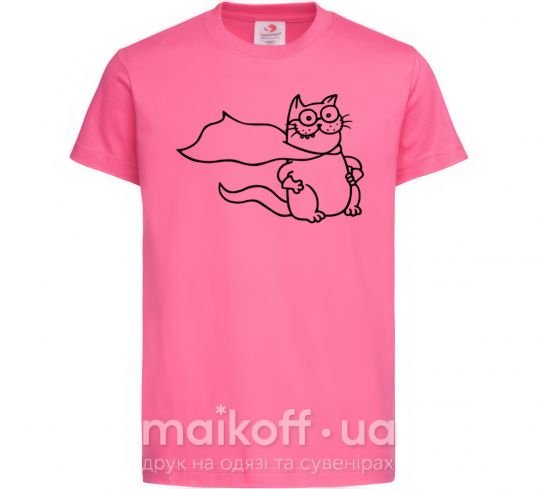 Дитяча футболка Super cat Яскраво-рожевий фото