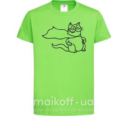 Дитяча футболка Super cat Лаймовий фото