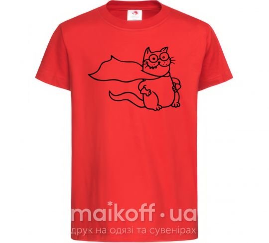 Детская футболка Super cat Красный фото