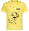 Чоловіча футболка Cat in space Лимонний фото