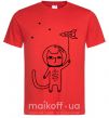 Мужская футболка Cat in space Красный фото