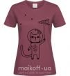 Женская футболка Cat in space Бордовый фото