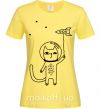 Женская футболка Cat in space Лимонный фото