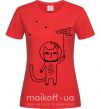 Жіноча футболка Cat in space Червоний фото