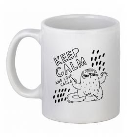 Чашка керамическая Keep calm and love cats