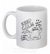 Чашка керамическая Keep calm and love cats Белый фото