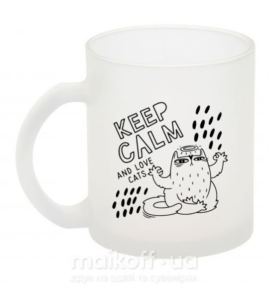 Чашка стеклянная Keep calm and love cats Фроузен фото