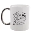 Чашка с цветной ручкой Keep calm and love cats Серебро Чашка с цветной ручкой Keep calm and love cats Серебро фото