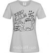 Женская футболка Keep calm and love cats Серый фото