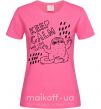 Жіноча футболка Keep calm and love cats Яскраво-рожевий фото