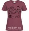 Женская футболка Keep calm and love cats Бордовый фото