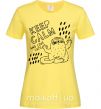 Женская футболка Keep calm and love cats Лимонный фото