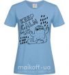 Женская футболка Keep calm and love cats Голубой фото