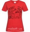 Жіноча футболка Keep calm and love cats Червоний фото