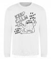 Свитшот Keep calm and love cats Белый фото