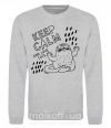 Свитшот Keep calm and love cats Серый меланж фото