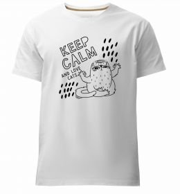 Мужская премиум футболка Keep calm and love cats