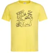 Мужская футболка Keep calm and love cats Лимонный Мужская футболка Keep calm and love cats Лимонный фото