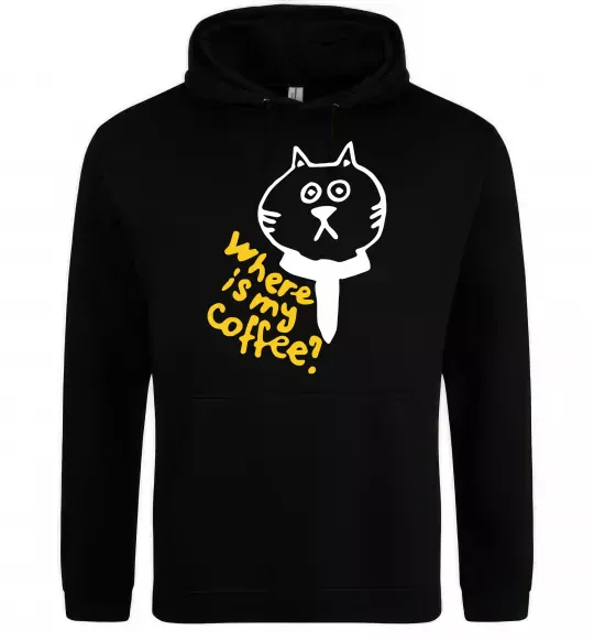 Жіноча толстовка (худі) Where is my coffee Чорний фото