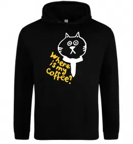 Женская толстовка (худи) Where is my coffee Черный фото