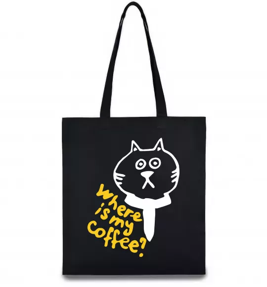 Эко-сумка Where is my coffee Черный фото