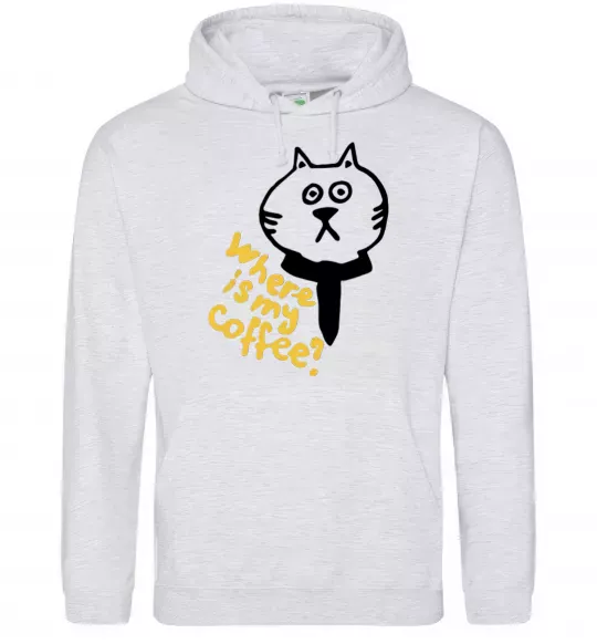 Жіноча толстовка (худі) Where is my coffee Сірий меланж фото