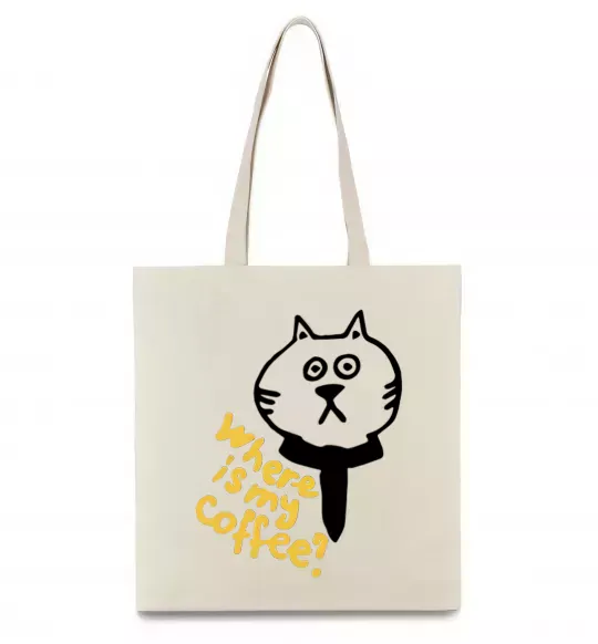 Эко-сумка Where is my coffee Бежевый фото