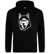 Жіноча толстовка (худі) Husky licked Чорний Жіноча толстовка (худі) Husky licked Чорний фото