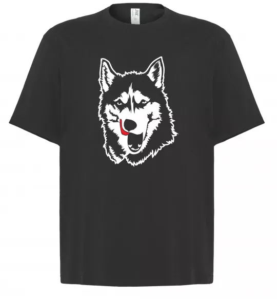 Футболка Оверсайз Husky licked Черный фото