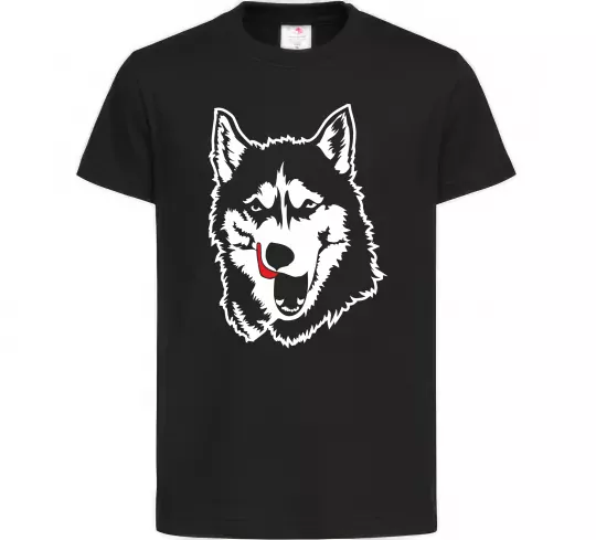Дитяча футболка Husky licked Чорний фото