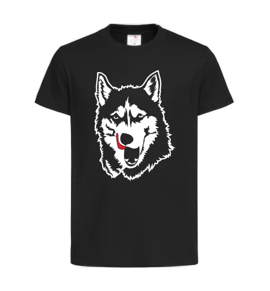 Детская футболка Husky licked Черный фото