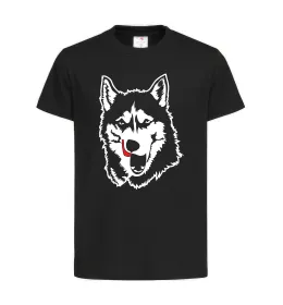 Детская футболка Husky licked Черный фото
