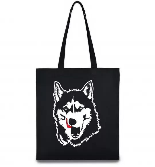 Еко-сумка Husky licked Чорний фото