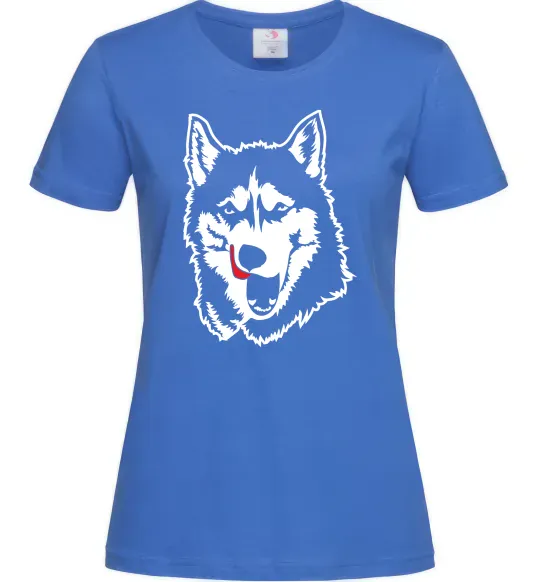 Женская футболка Husky licked Ярко-синий фото