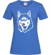 Женская футболка Husky licked Ярко-синий Женская футболка Husky licked Ярко-синий фото