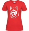 Женская футболка Husky licked Красный Женская футболка Husky licked Красный фото