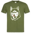 Чоловіча футболка Husky licked Оливковий фото