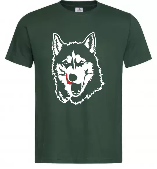 Чоловіча футболка Husky licked Темно-зелений фото