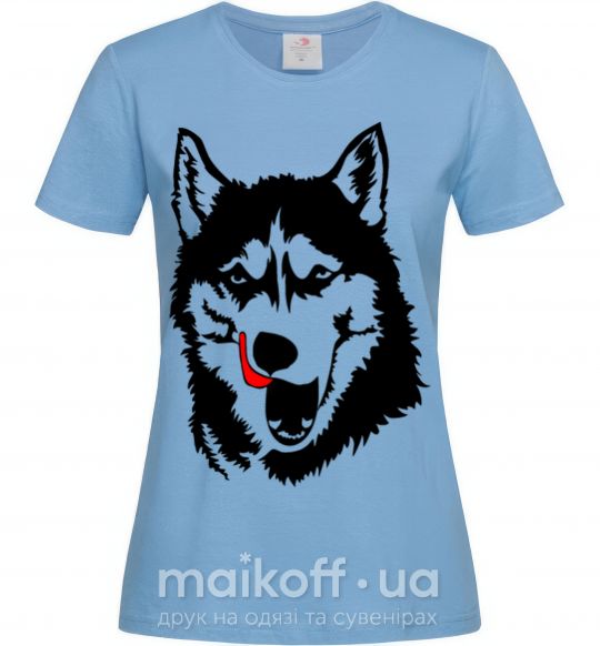 Жіноча футболка Husky licked Блакитний фото